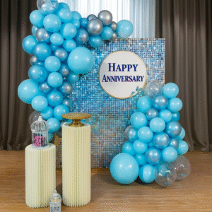 Blue and Silver Elegant Anniversary Decoration