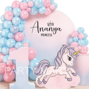 Pastel Pink & Blue Unicorn Birthday Backdrop