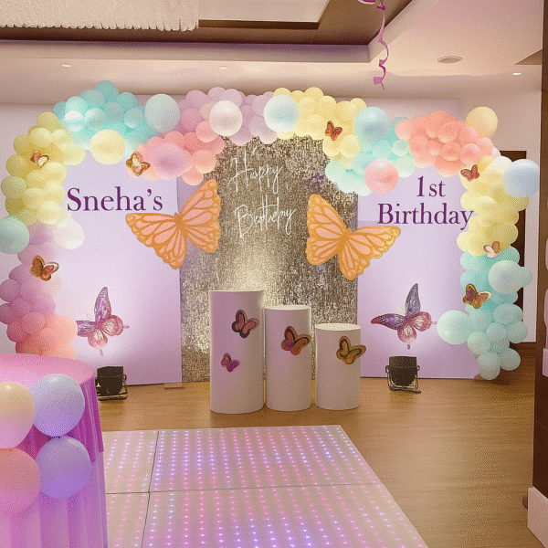 Pastel Butterfly 1st Birthday decpr