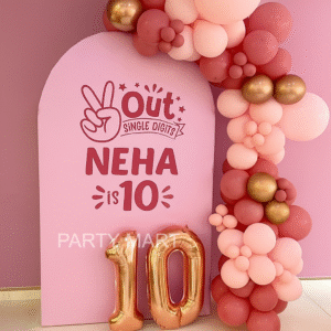 Pink Balloon Decor for 10th Birthday