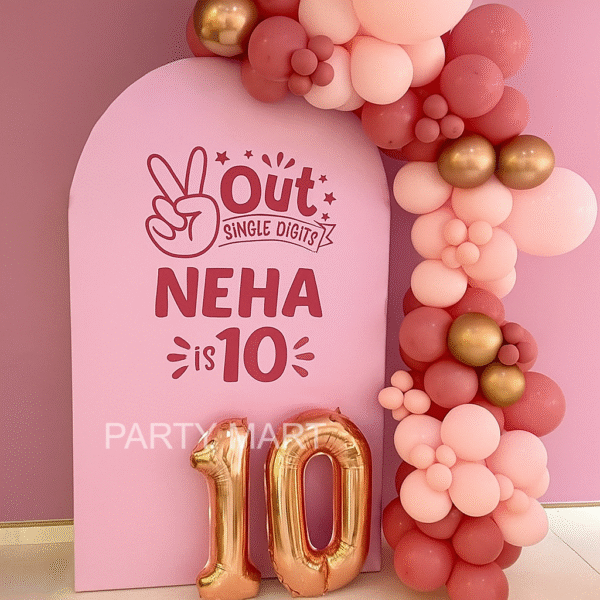Pink Balloon Decor for 10th Birthday