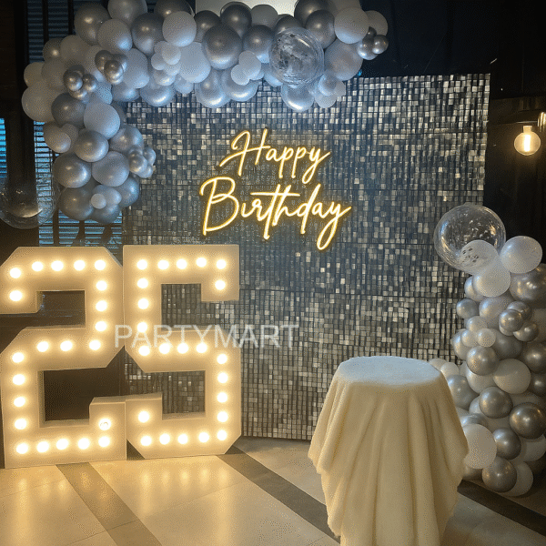 Silver Luxe Birthday Setup