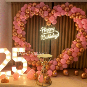 Blush Heart Birthday Decor for 25th Birthday