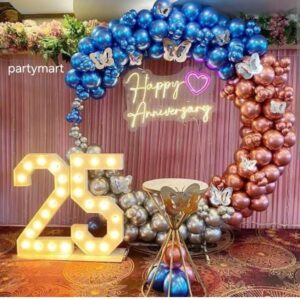 Elegant Metallic Balloon Ring 25th Anniversary Decoration
