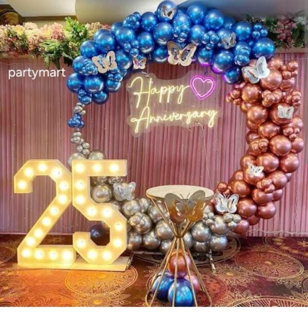 Elegant Metallic Balloon Ring 25th Anniversary Decoration