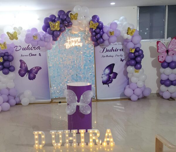 Butterfly-Themed First Birthday Decoration for Baby Girl - Image 2