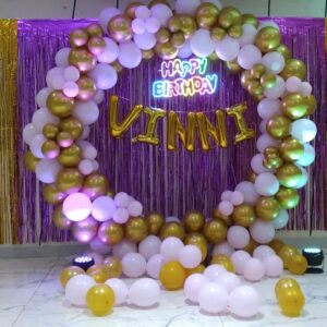 Golden & Pastel Balloon Ring Setup